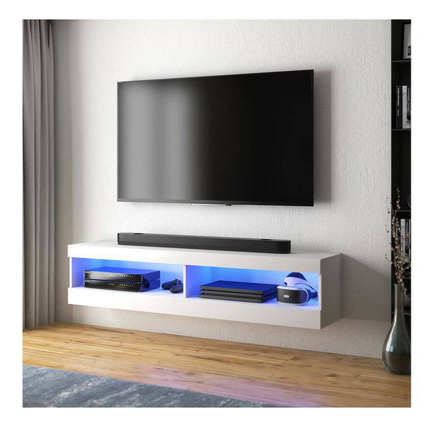 TV skříňka/stolek Violett 100 (s osvětlením) (bílá)