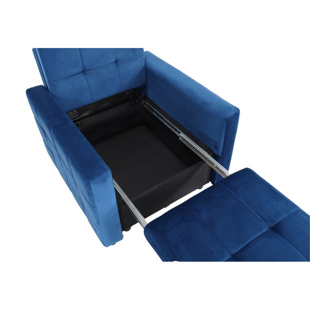 Rozkládací křeslo Pello (modrá)