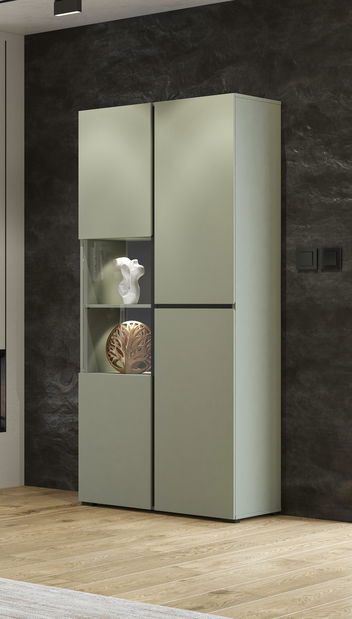 Vitrína Crossroad G12 (borovice zelená + černá)