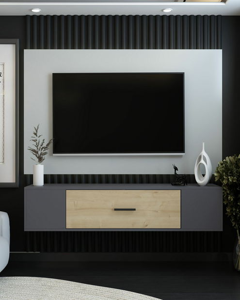 TV stolek/skříňka Kondor (antracit + dub safírový)