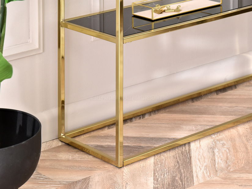 Konzolový stolek Bella Kons Bis (černý mramor + zlatá)