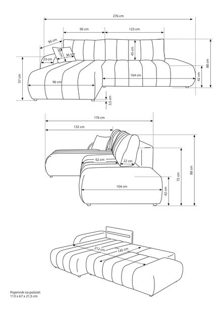 Rohová sedací souprava Baloon (krémová) (P)