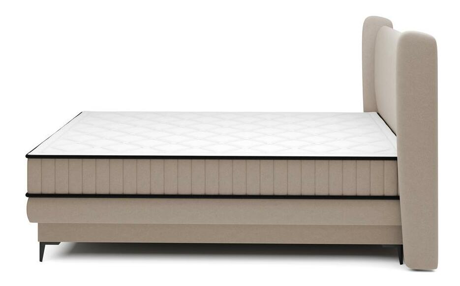 Manželská kontinentální postel 140 cm Dalmo 140 (s roštem) (s úl. prostorem) (béžová střední + černá)