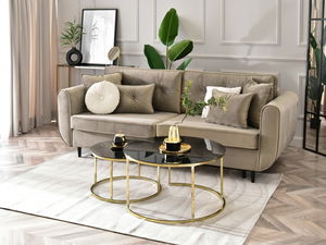 Konferenční stolek Grande (černý mramor + zlatá)