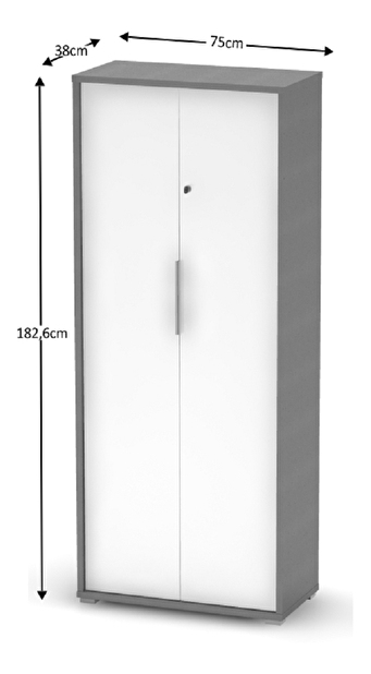 Kancelářská skříň Tempo Kondela Rumia (grafit + bílá)