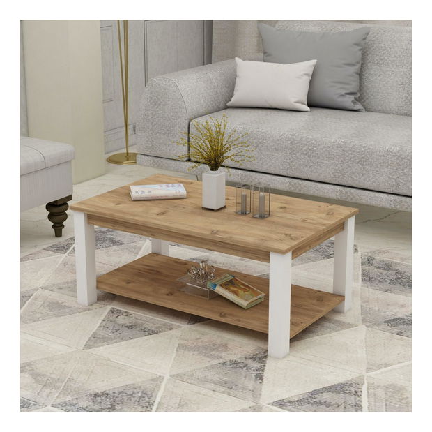 Konferenční stolek Milasi 1 (bílá + borovice atlantická)