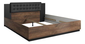 Manželská postel 180 cm Signat Typ 32 (černá + dub flagstaff