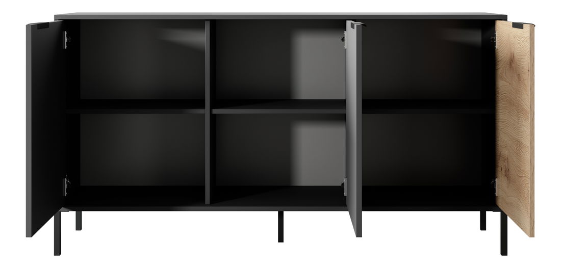 Skříňka Rastafa 3D (dub artisan + černá)