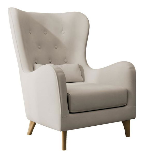 Křeslo Calimero I (světlobéžová + buk)