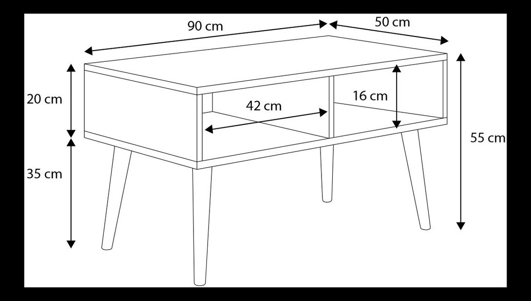 Konferenční stolek Shanti (bílá + dub zlatý) *výprodej