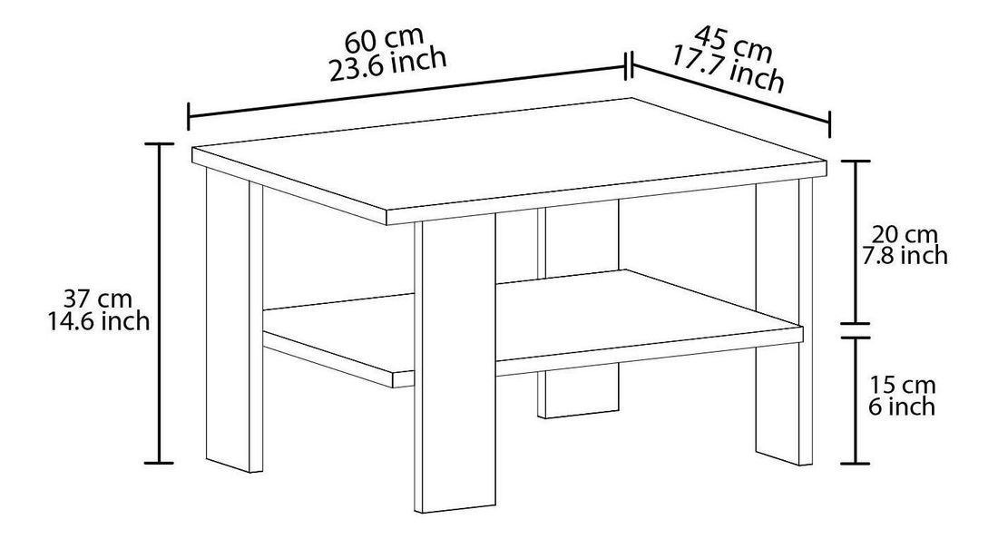 Konferenční stolek Dual (šedá)