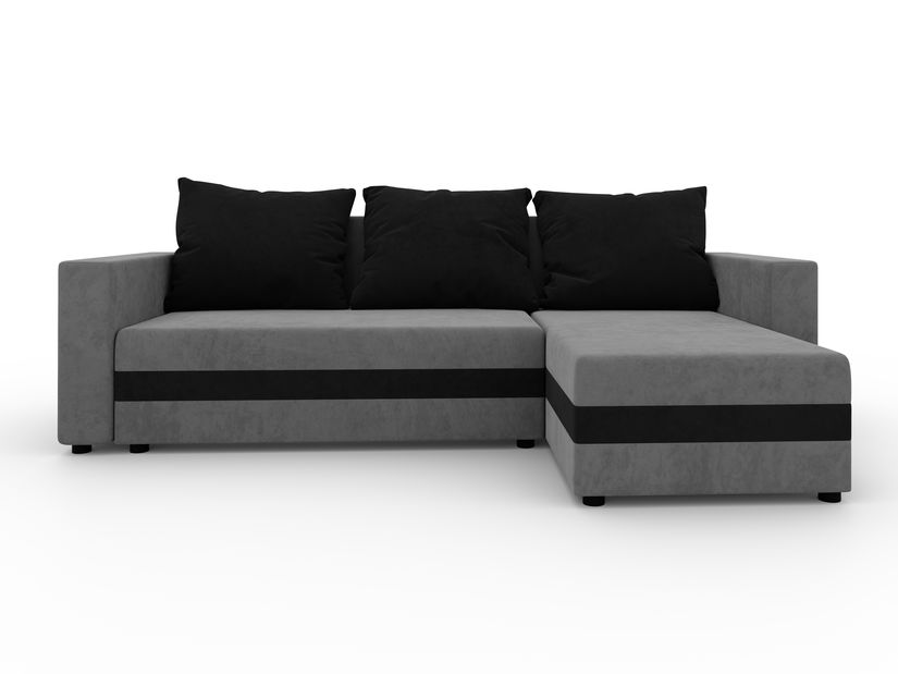 Rohová sedačka Safino (šedá + černá) (P)