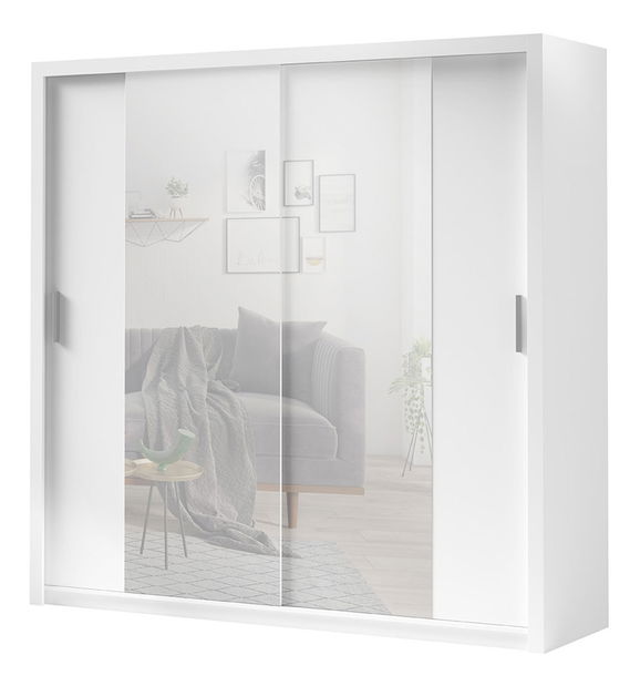 Šatní skříň s posuvnými dveřmi Klary SZ220 KE11 (dub artisan) (se zrcadlem)