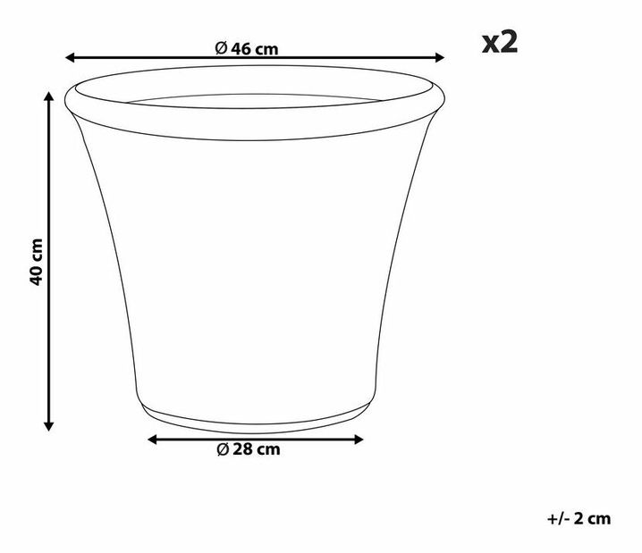 Sada 2 květináčů ⌀ 55 cm Kokki (modrá)