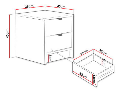 Noční stolek Rozoma 2SZ (písková béžová)