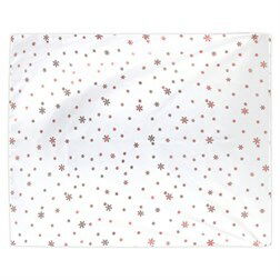 Ubrus 130x160 cm Červené vločky (bílá)