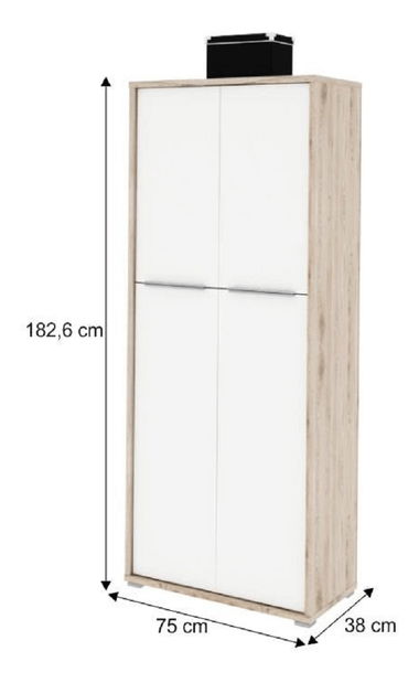 Policová skříň Rumia TYP07 (san remo + bílá)