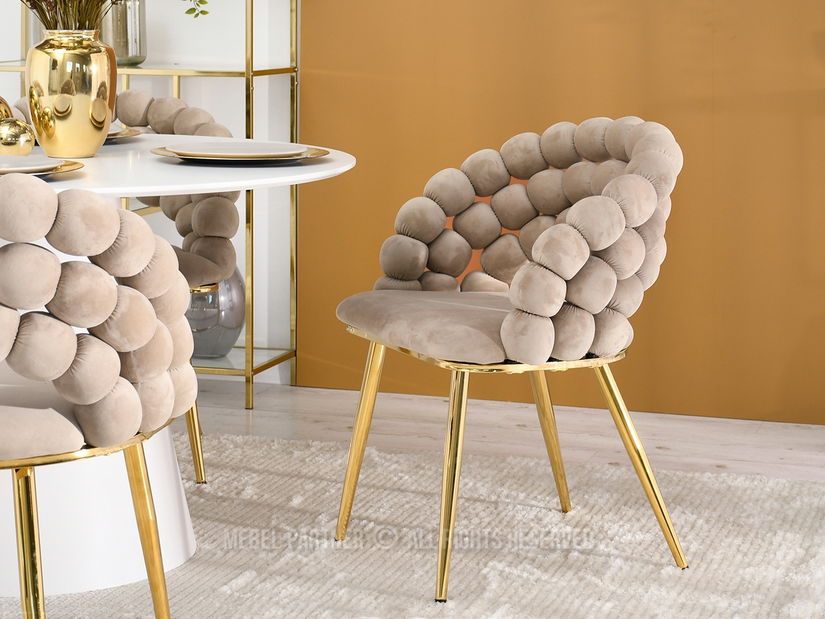 Židle Lulish (béžová + zlatá)