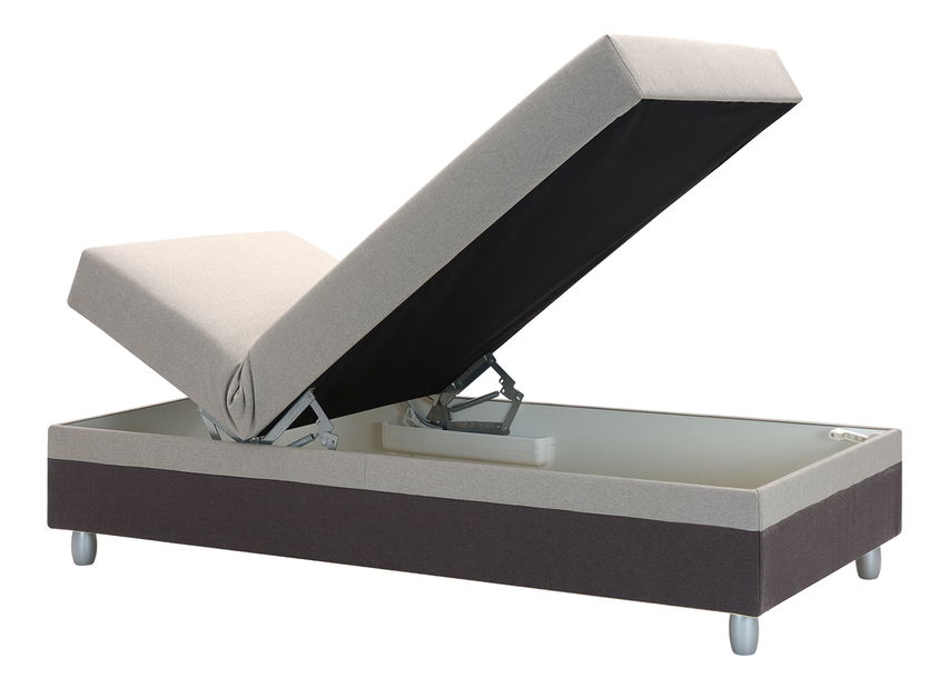 Jednolůžková postel 85 cm Sodak (tmavě šedá + hnědošedá) (s úl. prostorem)