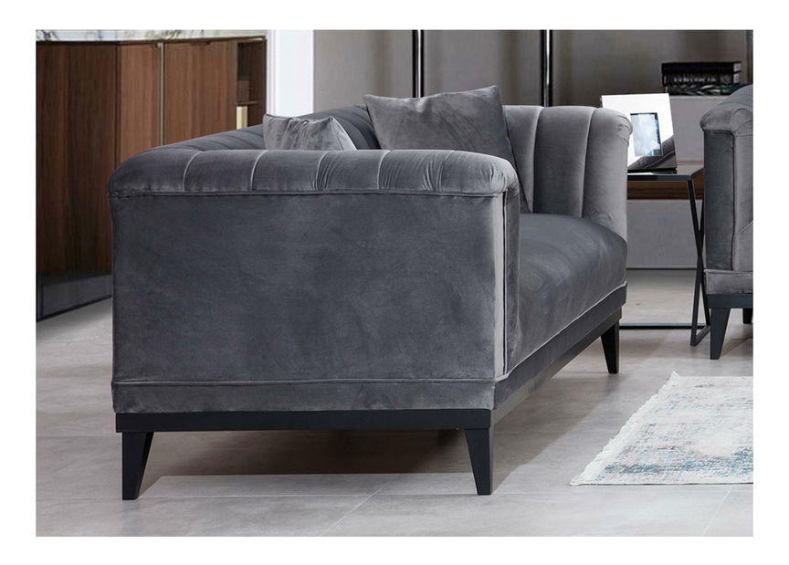 Pohovka trojsedačka Trendy (tmavě šedá + černá)