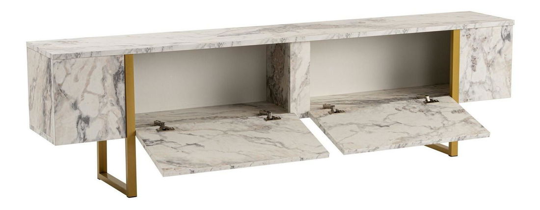 TV skříňka Seronitta (Mramor + zlatá)
