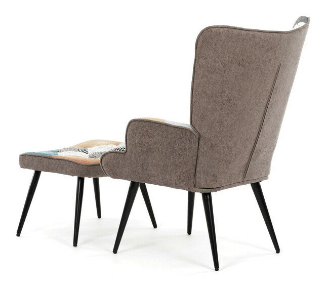 Křeslo s taburetkou Akitta (vícebarevná)