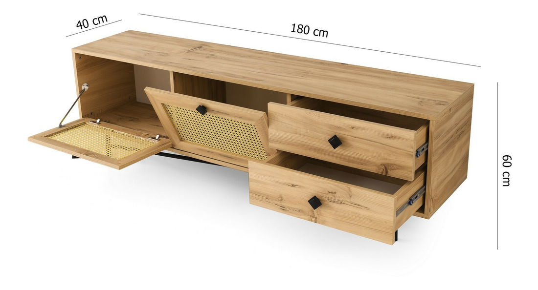 TV stolek/skříňka Bego 4 (Dub + Černá)