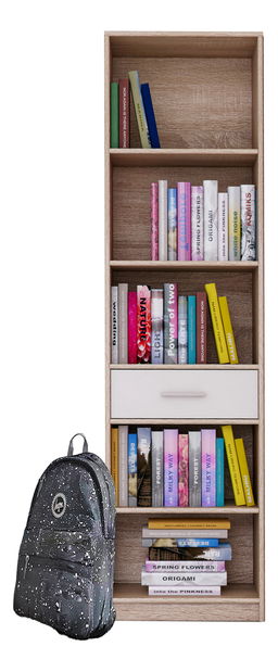 Regál Terrell (dub sonoma + bílá)