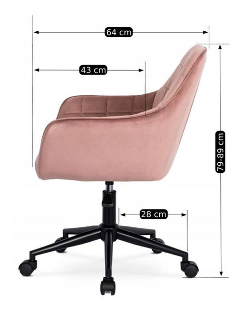 Kancelářské křeslo Levanto (růžová)