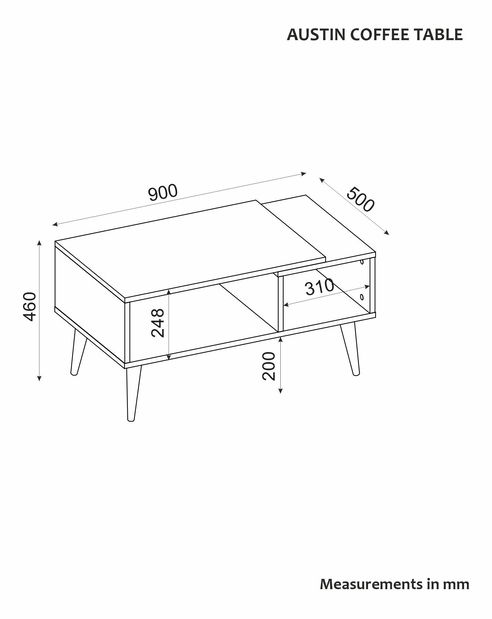 Konferenční stolek Antoneita (travertin + dub safírový)