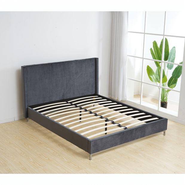 Manželská postel 160 cm Tinrum (šedá) (s roštem)