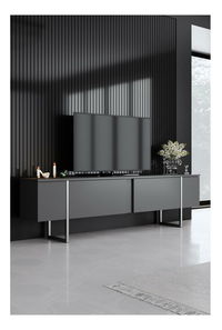 TV stolek/skříňka Luna (antracit + stříbrná) *bazar