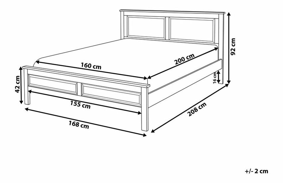 Manželská postel 160 cm OLIVE (s roštem) (modrá)