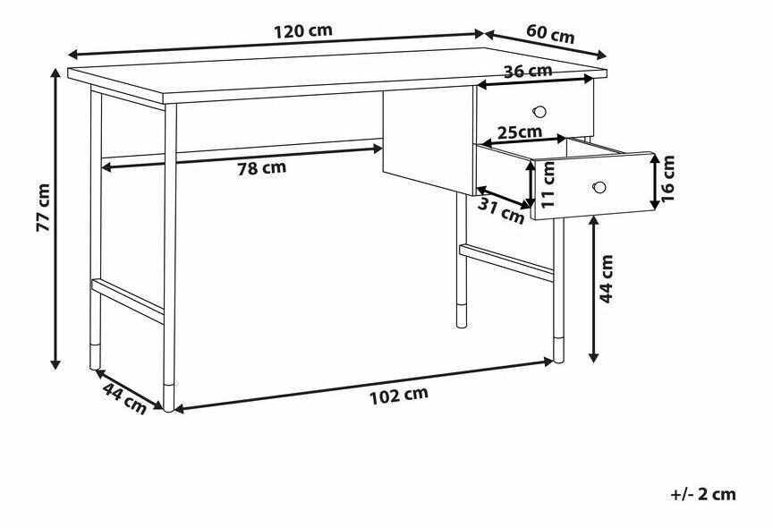 PC stolek ALABI (světlé dřevo)