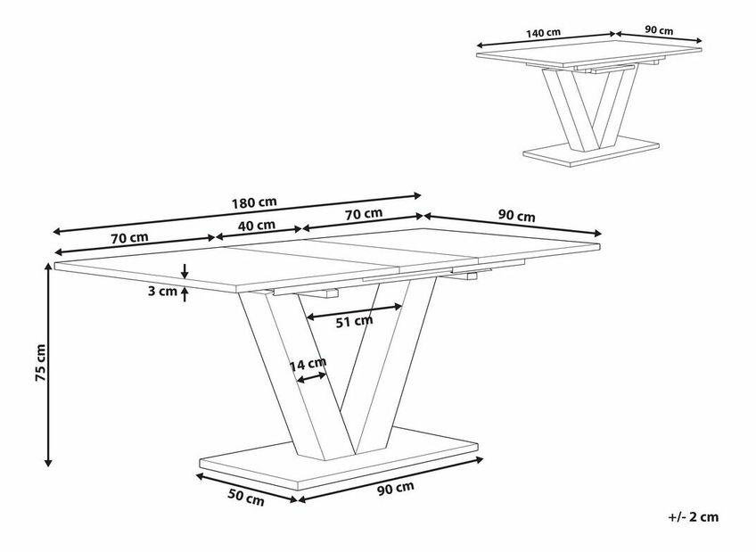 Jídelní stůl Leuven (pro 4 osoby) (světlé dřevo)