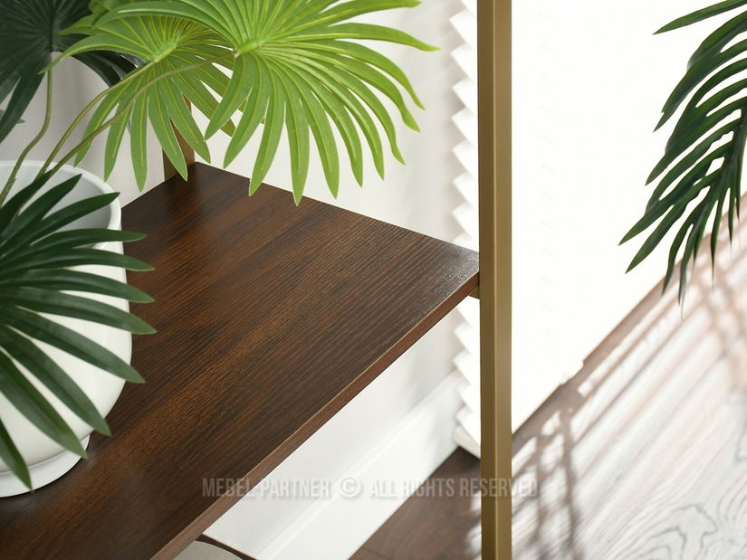 Regál Gecon Reg (ořech + zlatá)