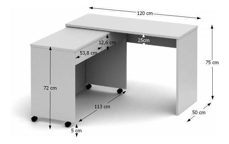 Rozkládací PC stolek Perto New (bílá) *bazar