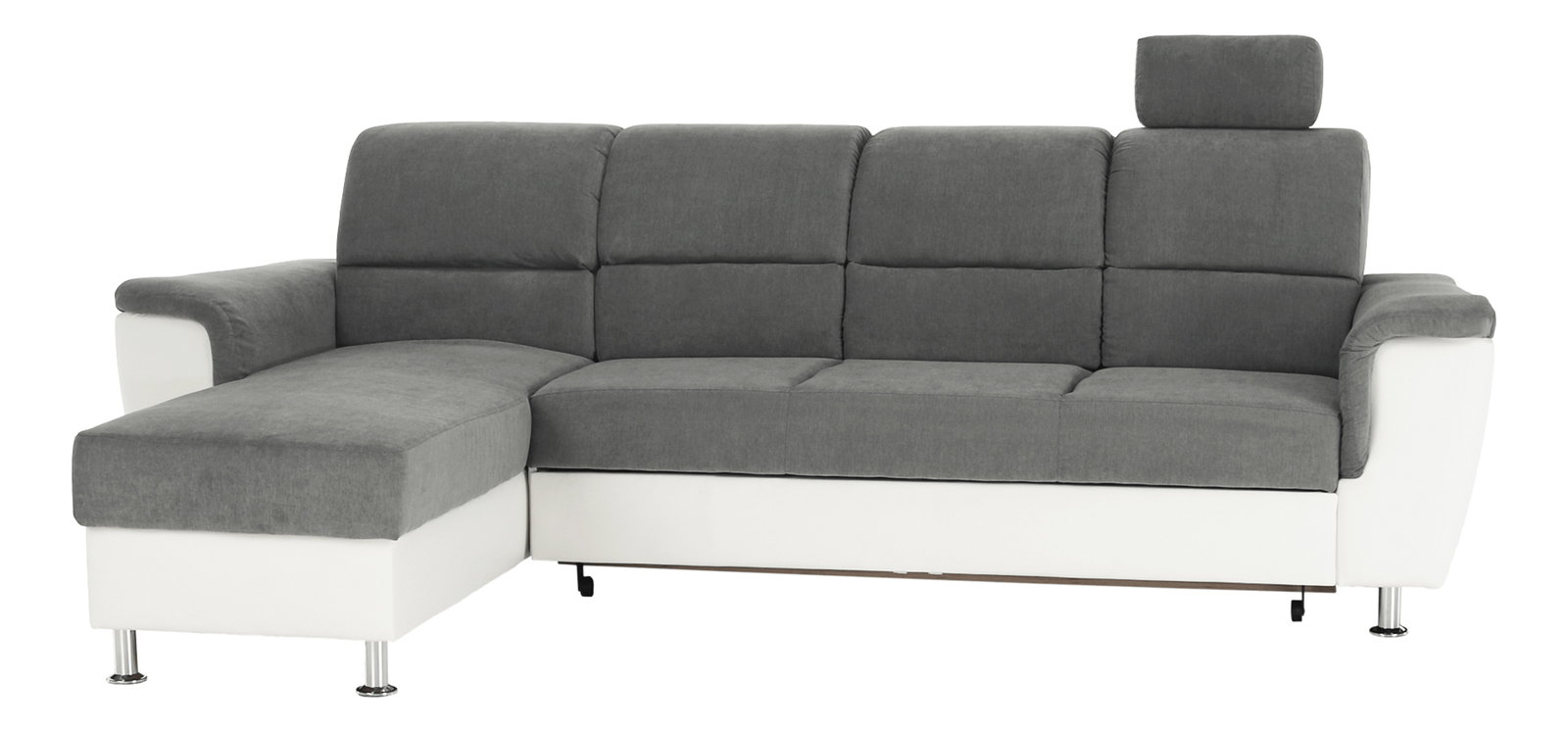 Rohová sedací souprava Stan malá (bílá + šedá) (L)