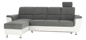 Rohová sedací souprava Stan malá (bílá + šedá) (L)