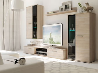 Obývací stěna Saul (dub sonoma) (bez osvětlení)