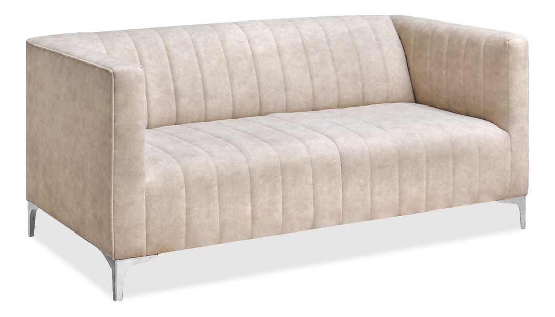 Pohovka dvousedačka Represalář (písková + chrom)