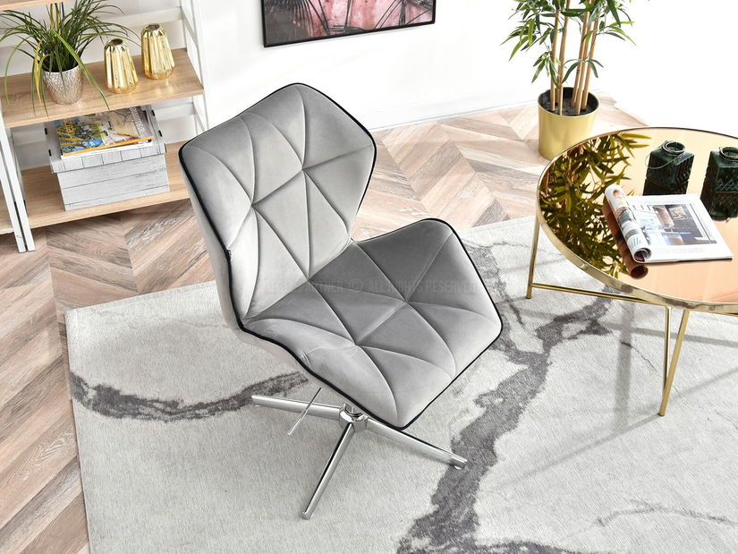 Křeslo Velma S (šedá + chromová)