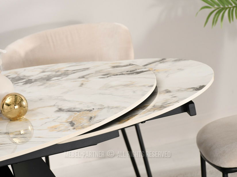 Jídelní stůl Facilidades (mramor + černá)