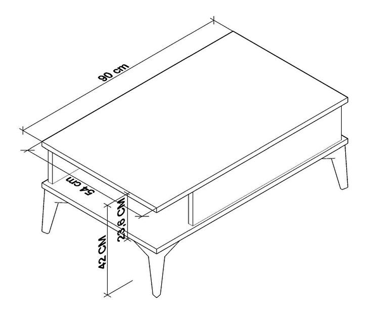Konferenční stolek Marinella (ořech + černá)