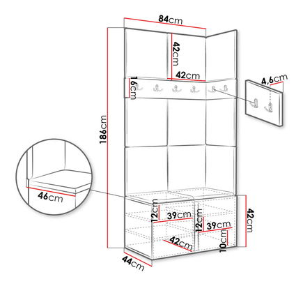 Předsíň Tovenaz I (dub artisan + šedá)