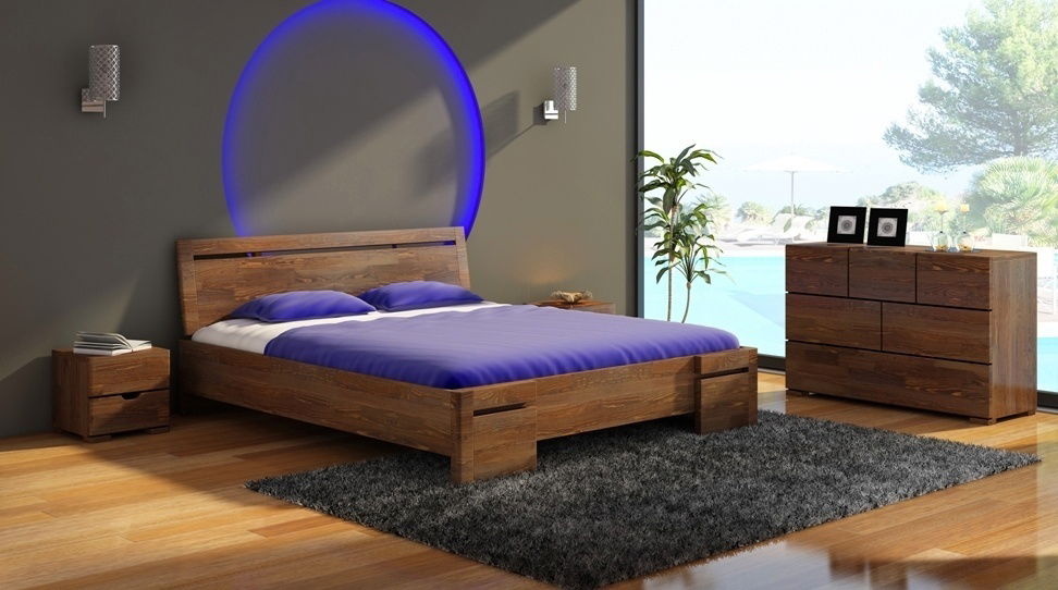 Manželská postel 180 cm Naturlig Bokeskogen High (borovice)