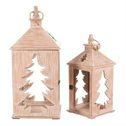 Lucerna dřevěná 2 ks Jehličnany (přírodní)