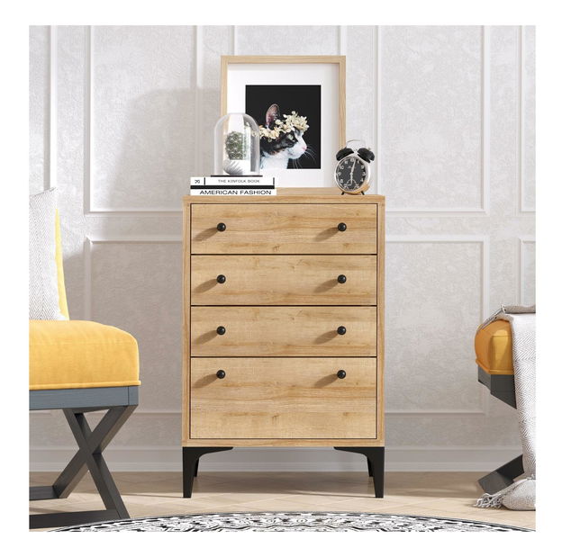 Komoda Aliex 3 (dub + černá)