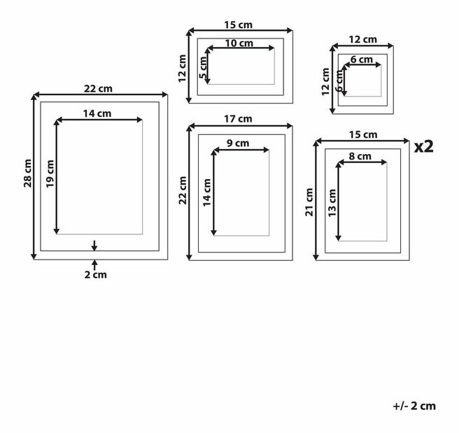 Rám pro fotografie 6 ks Zimbabwe (bílá)