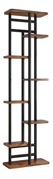 Stojan na květiny Laban 4 (tmavé dřevo + černá)